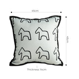 SOGA 2X 45cm Throw Pillow White Teddy Fleece Square Pony Design Decorative Cushion for Living Room