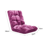 SOGA 2X Floor Recliner Folding Lounge Sofa Futon Couch Folding Chair Cushion- Magenta