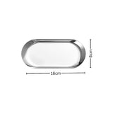 SOGA Silver Nordic Oval Plate Set Small Medium and Large for 3 Pieces Kitchen