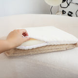 SOGA White Chevron Square Cushion Soft Leaning Plush Backrest Throw Seat Pillow