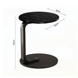 SOGA 2X 50cm Black Marble Mini Side Table Movable Lightweight w/ Black Frame