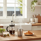 SOGA 260ml Stainless Steel Cups Set of 6 Reusable Durable Silver Drinking Tumblers