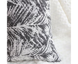 SOGA 50cm Modern Charcoal Palm Leaf Print Contemporary Throw Pillow