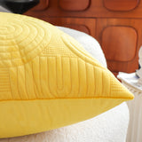 SOGA 50cm Yellow Textured Geometric Pattern Decorative Throw Pillow