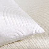 SOGA 30cm White Textured Geometric Pattern Decorative Throw Pillow