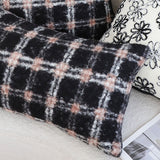 SOGA 2X 35cm Modern Plaid Pattern Blush Pink Gray Decorative Throw Pillow