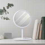 SOGA 26cm White Round Smart LED Makeup Bedroom Table Vanity Mirror Tricolor Adjustable Light