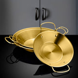 SOGA 21cm Signature Dry Pot And crafted with 201 Material in Gold for Kitchen Essential