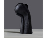 SOGA 38cm Black Head Sculpture – Minimalist Resin Decor