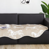 SOGA Two-Seater Beige Horse Print 90x90cm Throw Blanket Sofa Cover