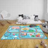 SOGA 120cm Kids Rug Street Map Play Mat Educational Baby Theme Park Area Rugs