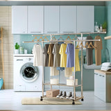 SOGA 2X 200cm Stainless Steel Floor-Standing Clothes Rack - Durable and Space-Saving Laundry Organizer