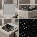 SOGA Peel & Stick Floor and Wall Tiles 60 x 60cm 10 Pack Black Faux Marble