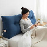 SOGA 2X 120cm Blue Triangular Wedge Bed Pillow Headboard Backrest Bedside Tatami Cushion Home Decor
