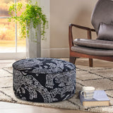 SOGA 2X 50x30CM Black Round Soft Pouffe Seat Cushion Elegant Home Accent Décor Stylish Footstool