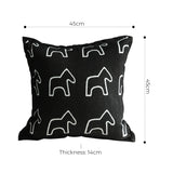 SOGA 45cm Throw Pillow Black Teddy Fleece Square Pony Design Decorative Cushion for Living Room