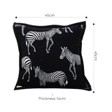 SOGA 2X 45cm Black Light Luxury Zebra Cushion Decorative Square Pillow Living Room Home Decor