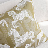 SOGA 2X 50cm Vintage Olive Green White Horse Pattern Throw Pillow