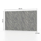 SOGA Peel & Stick Floor and Wall Tiles 30 x 60cm 10 Pack Grey Faux Marble