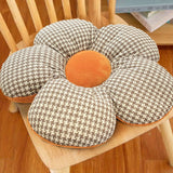SOGA 2X Orange Flower Cushion Shaped for Floor and Sitting Throw Pillow