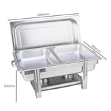 SOGA Stainless Steel Chafing Double Tray Catering Dish Food Warmer