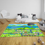 SOGA 120cm Kids Rug Street Map Play Mat Educational Baby Theme Park Area Rugs