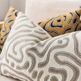 SOGA 30cm Gray White Abstract Swirl Pattern Decorative Throw Pillow