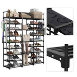 SOGA 2X 21-Shelf Tier Shoe Storage Shelf Space-Saving Caddy Rack Organiser with Handle