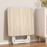 SOGA 80cm Light Square Table with White Legs Modern Design for Home Decor