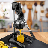 SOGA 2X Stainless Steel Manual Juicer Hand Press Juice Extractor Squeezer Lemon Orange Citrus Black