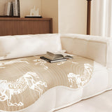 SOGA Three-Seater Beige Horse Print 90x210cm Throw Blanket Sofa Cover
