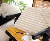 SOGA 2X Cream Corduroy Square Cushion Soft Leaning Plush Backrest Throw Seat Pillow