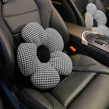 SOGA Black Flower Cushion Shaped for Floor and Sitting Throw Pillow