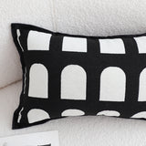 SOGA 2X 30cm Contemporary Black White Geometric Pattern Throw Pillow