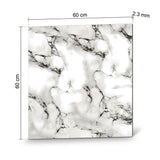SOGA Peel & Stick Floor and Wall Tiles 60 x 60cm 10 Pack Black White Faux Marble