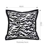 SOGA 2X 45cm Black and White Luxury Cushion Light Mottled Texture Decorative Square Pillow Living Room