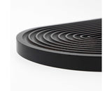 SOGA 32cm Black Ribbed Wooden Serving Tray - Premium Beech Wood Decorative Tray