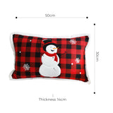 SOGA 2X 30cm Throw Pillow Red Christmas Snowman Lumbar Cushion for Festive Holiday Winter Home Decor