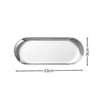 SOGA Silver Nordic Oval Plate Set Small Medium and Large for 3 Pieces Kitchen