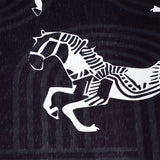 SOGA Two-Seater Black Horse Print 90x180cm Throw Blanket Sofa Cover