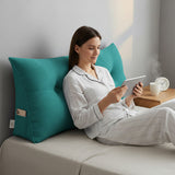 SOGA 100cm Blue Green Triangular Wedge Bed Pillow Headboard Backrest Bedside Tatami Cushion Home Decor