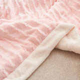 SOGA Throw Blanket Warm Cozy Double Sided Thick Flannel Coverlet Fleece Bed Sofa Comforter Pink