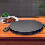 SOGA 28cm Ribbed Cast Iron Frying Pan Skillet Coating Steak Sizzle Platter
