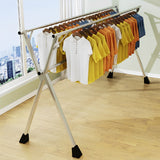 SOGA 2X 1.6m Portable Standing Clothes Drying Rack Foldable Space-Saving Laundry Holder 3 Poles