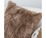 SOGA 50cm Taupe Faux Fur Textured Plush Throw Pillow