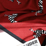 SOGA 2X Wine red Zebra Print Throw Blanket 130x180cm Acrylic