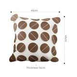 SOGA 2X 45cm Brown Leather Square Pillow with 3D Circle Pattern Decorative Cushion for Living Room