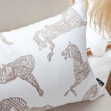 SOGA 2X 35cm White Decorative Horse Pattern Cushion Throw Pillow