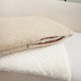 SOGA Beige Chevron Square Cushion Soft Leaning Plush Backrest Throw Seat Pillow