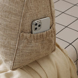 SOGA 4X 100cm Beige Triangular Wedge Bed Pillow Headboard Backrest Bedside Tatami Cushion Home Decor